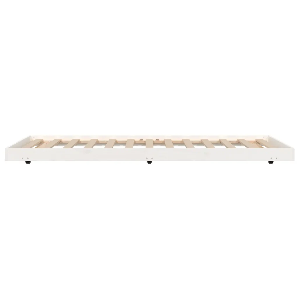 Letto singolo | Letto per adulti | Giroletto senza Materasso Bianco 80x200 cm Legno Massello Pino - Image 5