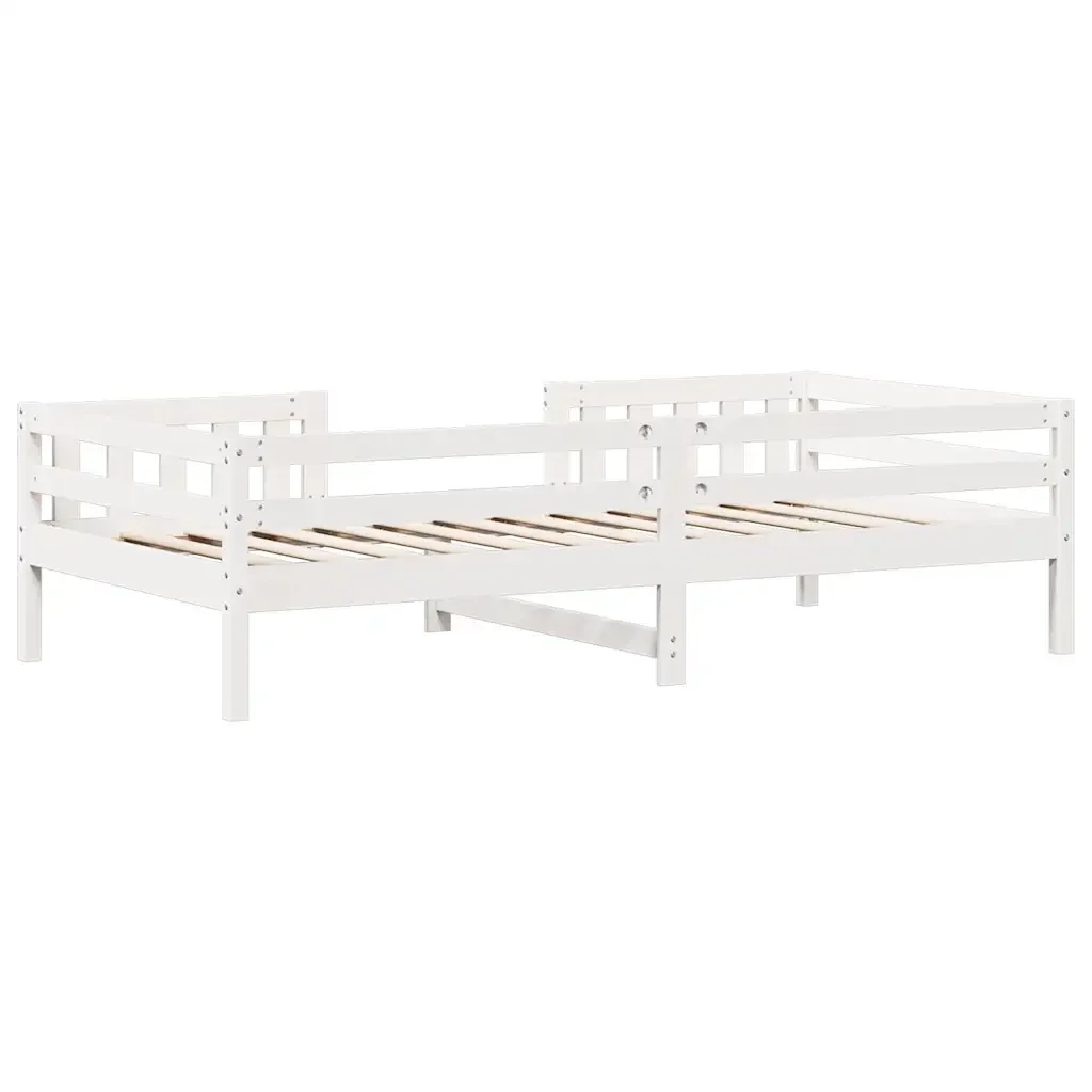 Letto singolo | Letto per adulti | Giroletto senza Materasso Bianco 80x200 cm Legno Massello Pino - Image 6