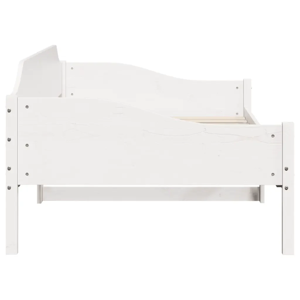 Letto singolo | Letto per adulti | Giroletto senza Materasso Bianco 80x200 cm Legno Massello Pino - Image 6