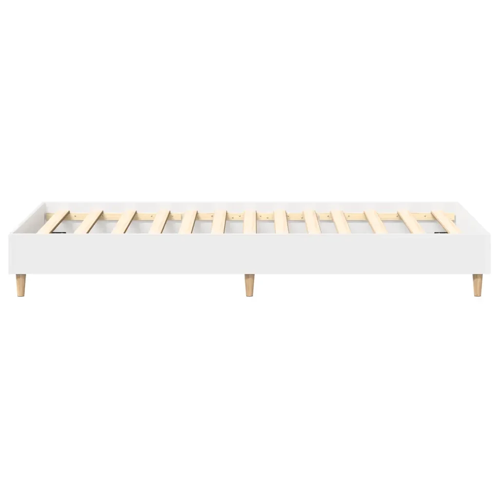 Letto singolo | Letto per adulti | Giroletto senza Materasso Bianco 90x200 cm in Legno Multistrato - Image 6