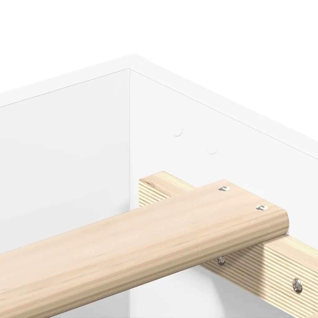 Letto singolo | Letto per adulti | Giroletto senza Materasso Bianco 90x200 cm in Legno Multistrato - Image 8