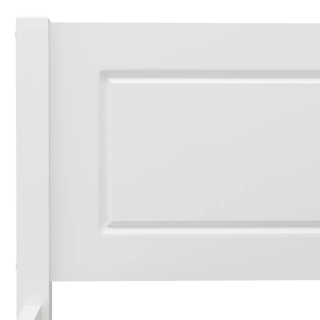 Letto singolo | Letto per adulti | Giroletto senza Materasso Bianco 90x200 cm Legno Massello Pino - Image 5