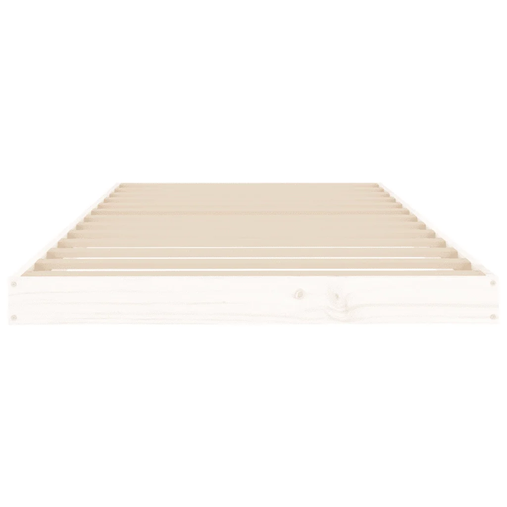 Letto singolo | Letto per adulti | Giroletto senza Materasso Bianco 90x200 cm Legno Massello Pino - Image 5