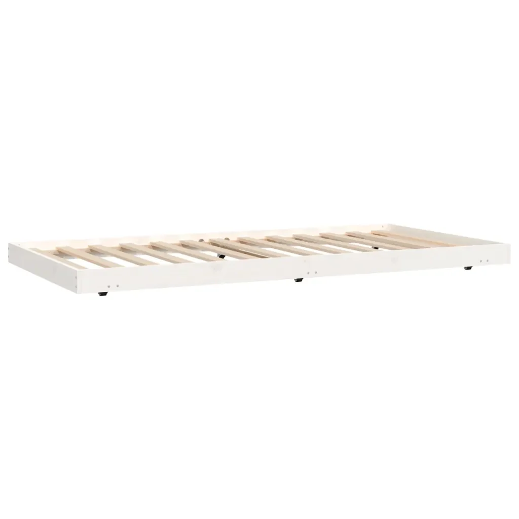 Letto singolo | Letto per adulti | Giroletto senza Materasso Bianco 90x200 cm Legno Massello Pino - Image 4