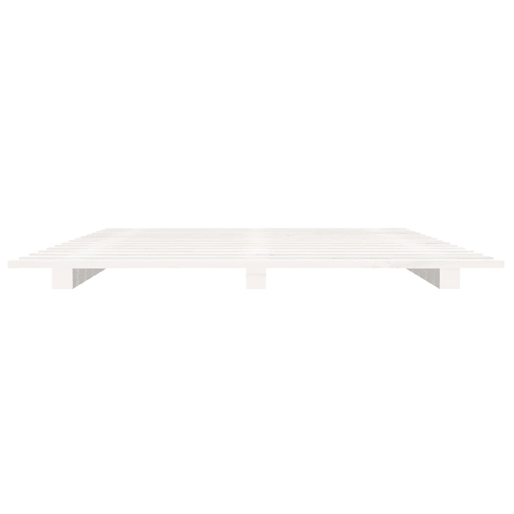 Letto singolo | Letto per adulti | Giroletto senza Materasso Bianco 90x200 cm Legno Massello Pino - Image 5