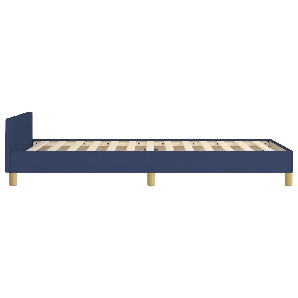 Letto singolo | Letto per adulti | Giroletto senza Materasso Blu 100x200 cm in Tessuto - Image 7