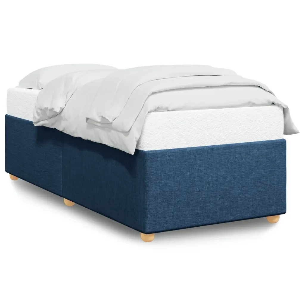 Letto singolo | Letto per adulti | Giroletto senza Materasso Blu 100x200 cm in Tessuto