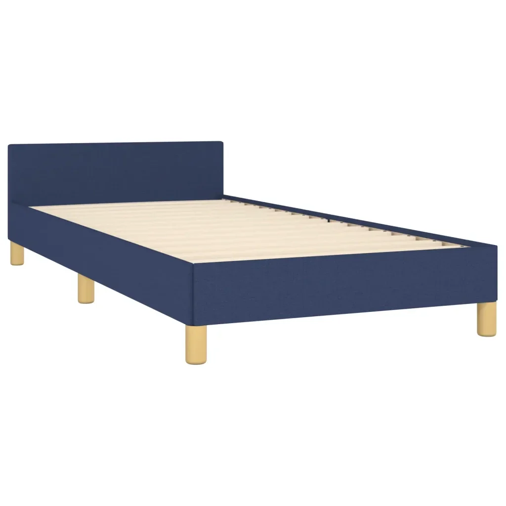 Letto singolo | Letto per adulti | Giroletto senza Materasso Blu 80x200 cm in Tessuto - Image 5