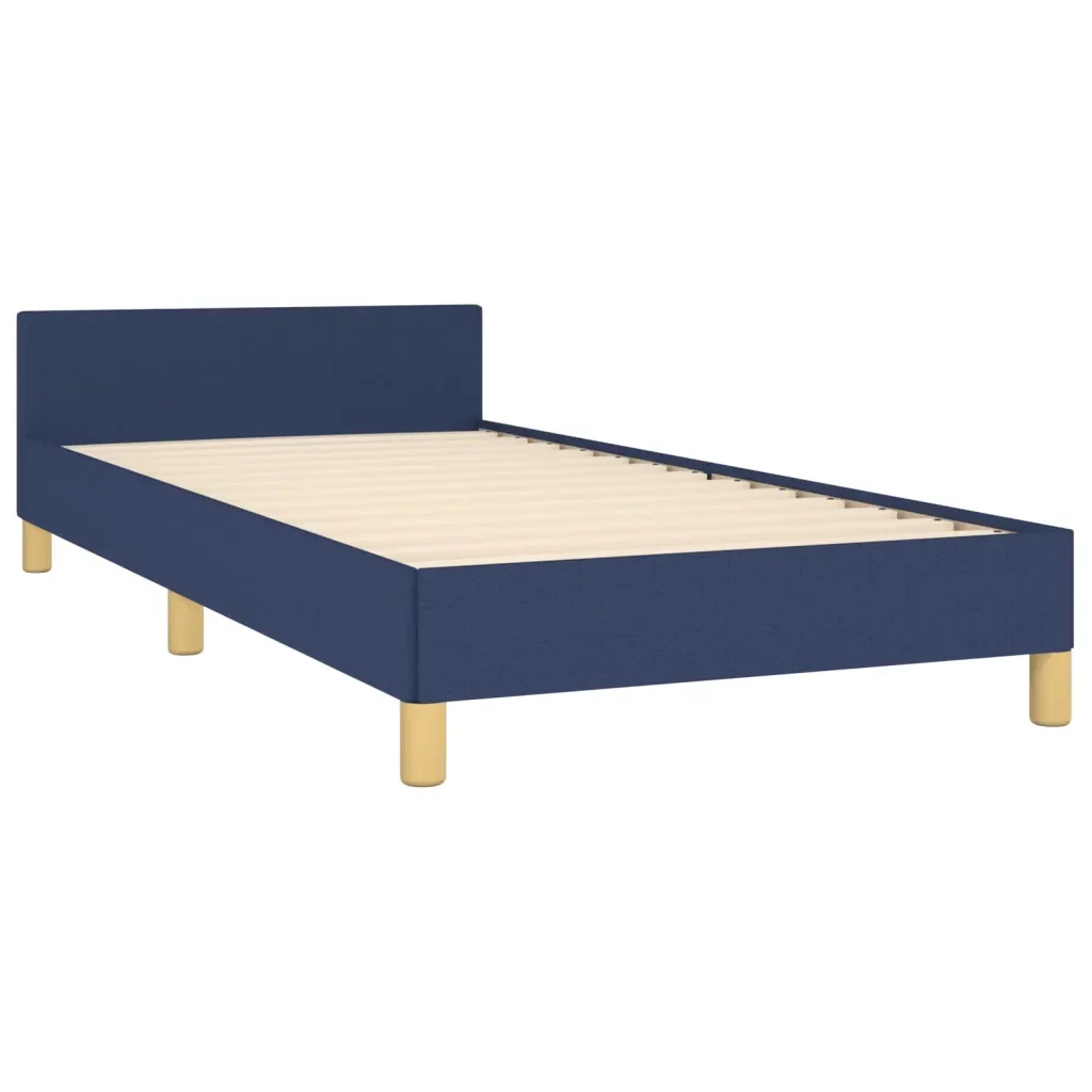 Letto singolo | Letto per adulti | Giroletto senza Materasso Blu 90x190 cm in Tessuto - Image 5