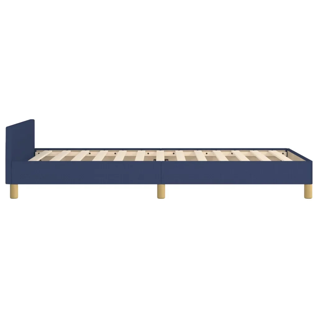 Letto singolo | Letto per adulti | Giroletto senza Materasso Blu 90x190 cm in Tessuto - Image 7