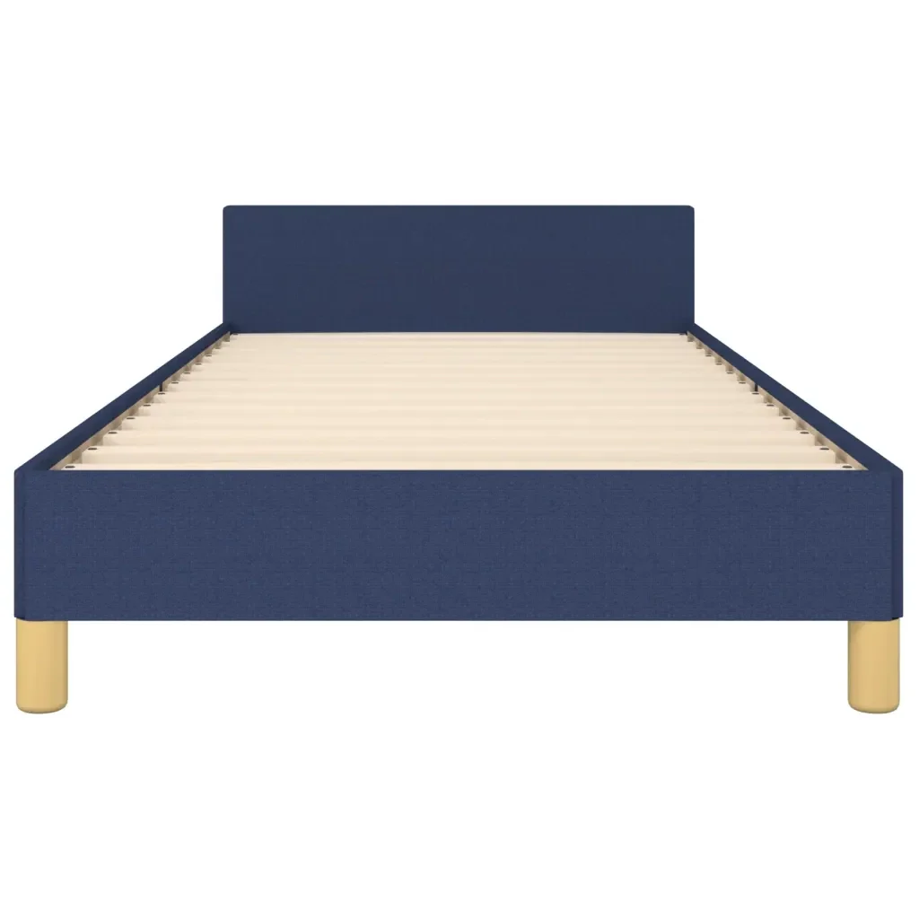 Letto singolo | Letto per adulti | Giroletto senza Materasso Blu 90x190 cm in Tessuto - Image 6