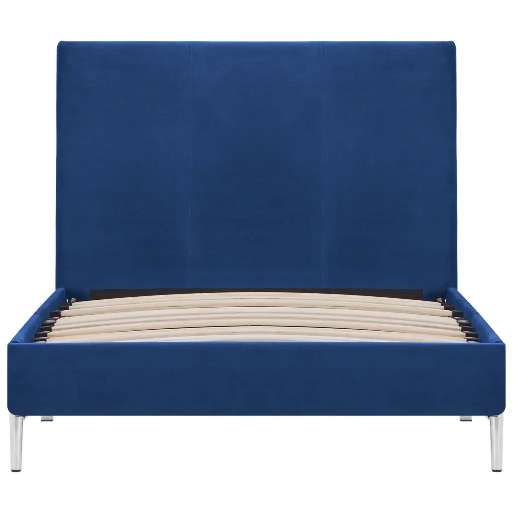 Letto singolo | Letto per adulti | Giroletto senza Materasso Blu 90x200 cm in Tessuto - Image 3