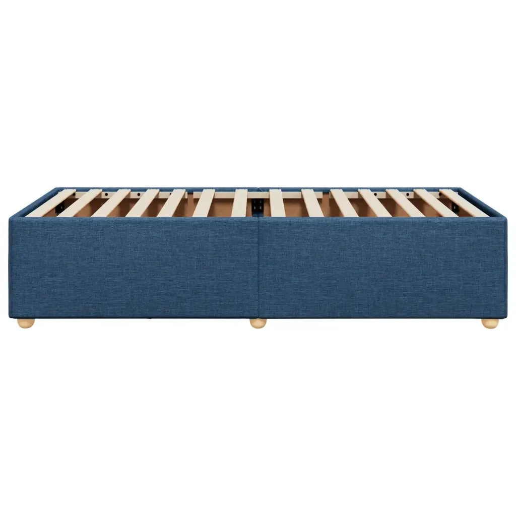 Letto singolo | Letto per adulti | Giroletto senza Materasso Blu 90x200 cm in Tessuto - Image 5