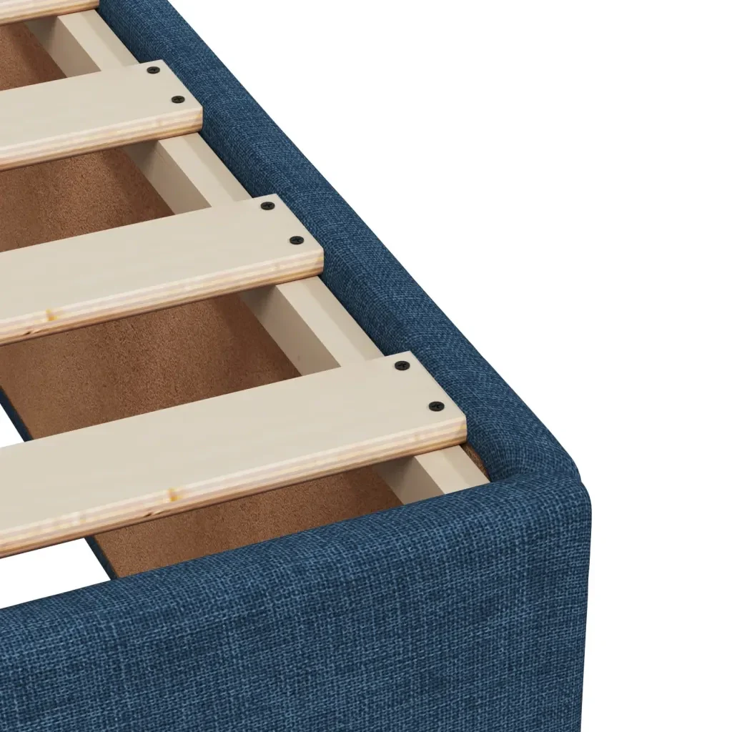 Letto singolo | Letto per adulti | Giroletto senza Materasso Blu 90x200 cm in Tessuto - Image 7