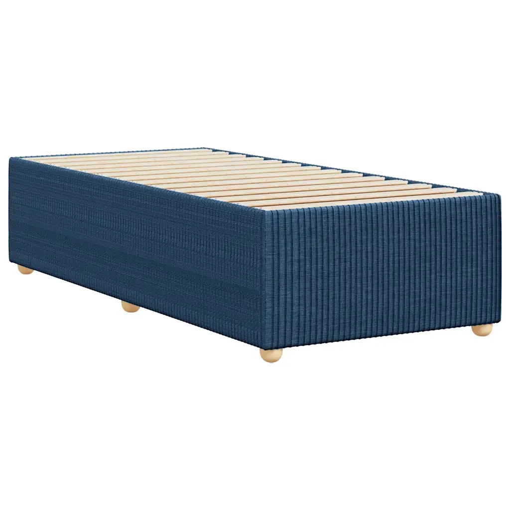 Letto singolo | Letto per adulti | Giroletto senza Materasso Blu 90x200 cm in Tessuto - Image 6