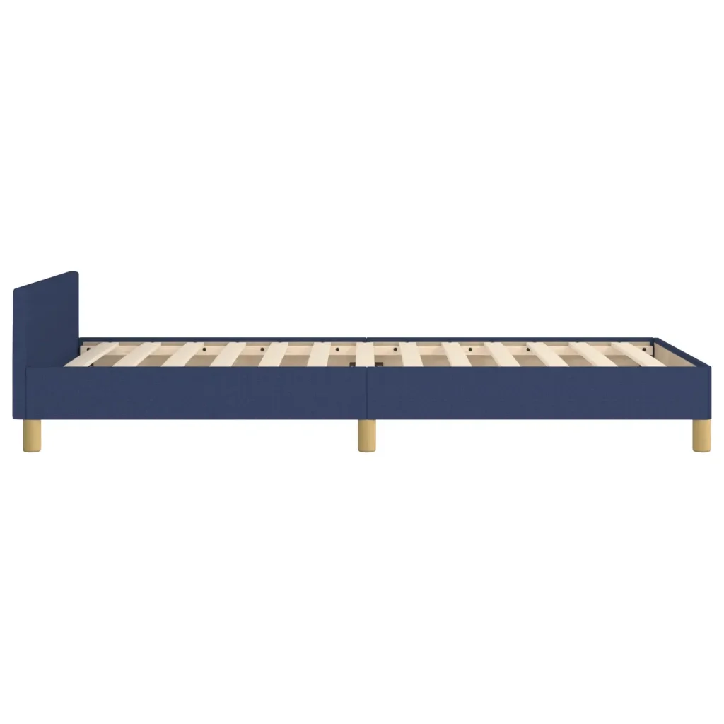 Letto singolo | Letto per adulti | Giroletto senza Materasso Blu 90x200 cm in Tessuto - Image 7
