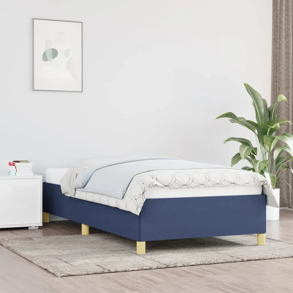 Letto singolo | Letto per adulti | Giroletto senza Materasso Blu 90x200 cm in Tessuto - Image 2