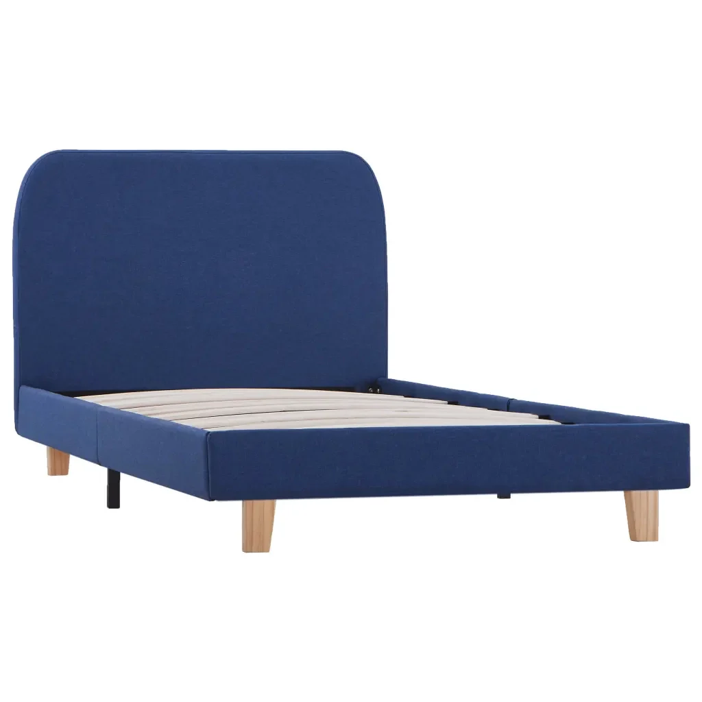 Letto singolo | Letto per adulti | Giroletto senza Materasso Blu 90x200 cm in Tessuto - Image 2