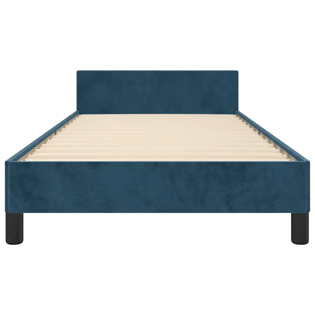 Letto singolo | Letto per adulti | Giroletto senza Materasso Blu Scuro 100x200 cm in Velluto - Image 6