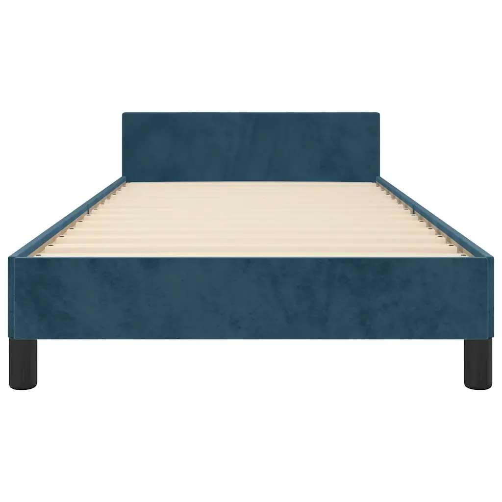 Letto singolo | Letto per adulti | Giroletto senza Materasso Blu Scuro 100x200 cm in Velluto - Image 6