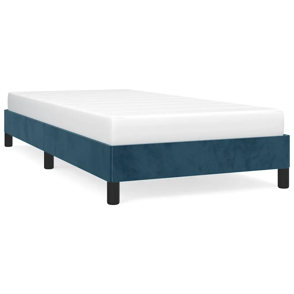 Letto singolo | Letto per adulti | Giroletto senza Materasso Blu Scuro 100x200 cm in Velluto