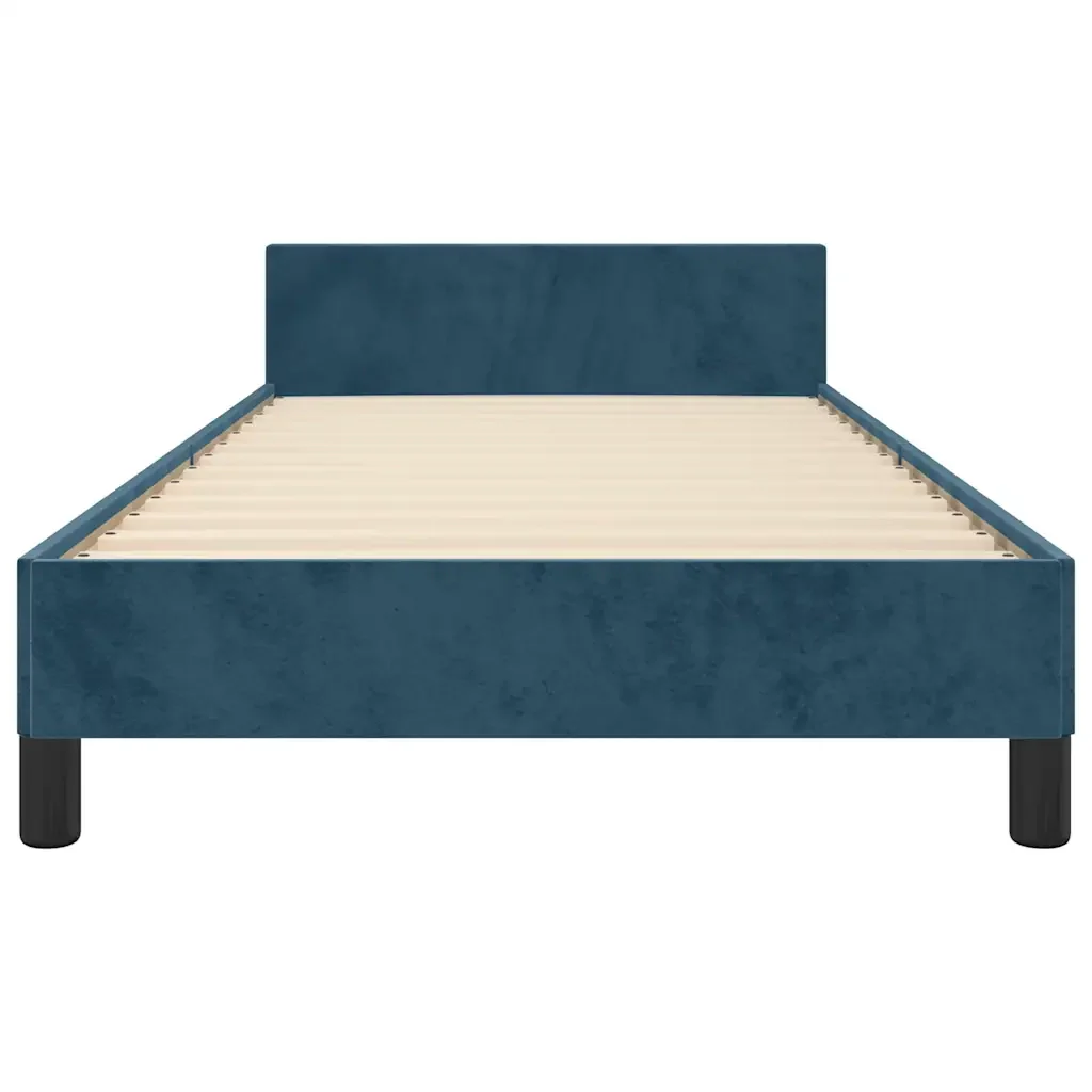Letto singolo | Letto per adulti | Giroletto senza Materasso Blu Scuro 80x200 cm in Velluto - Image 5