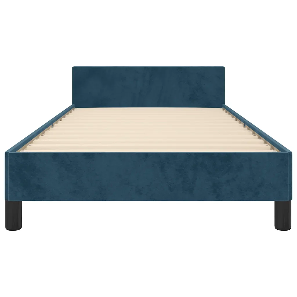 Letto singolo | Letto per adulti | Giroletto senza Materasso Blu Scuro 80x200 cm in Velluto - Image 6