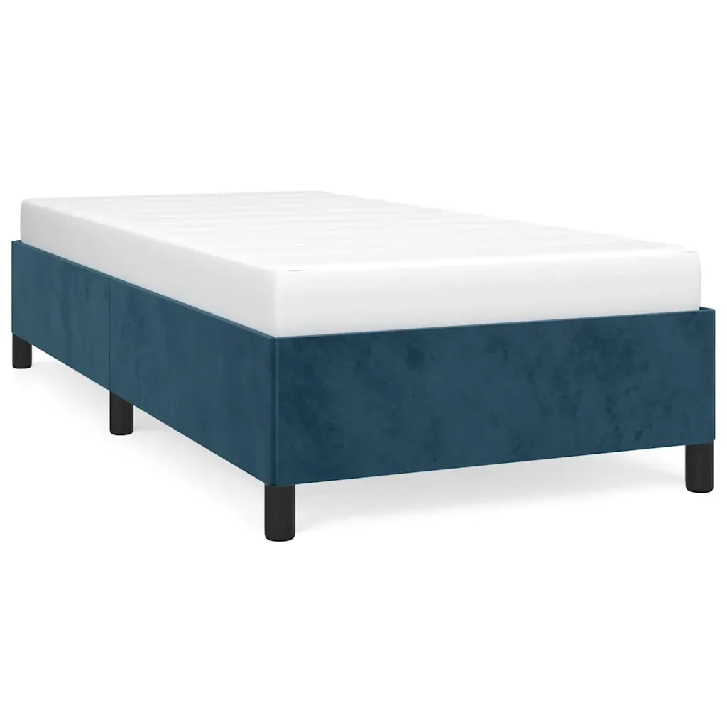 Letto singolo | Letto per adulti | Giroletto senza Materasso Blu Scuro 80x200 cm in Velluto