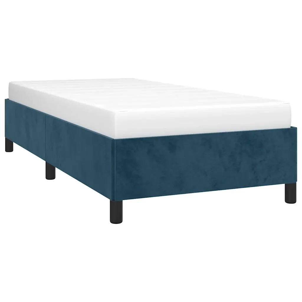 Letto singolo | Letto per adulti | Giroletto senza Materasso Blu Scuro 80x200 cm in Velluto - Image 3