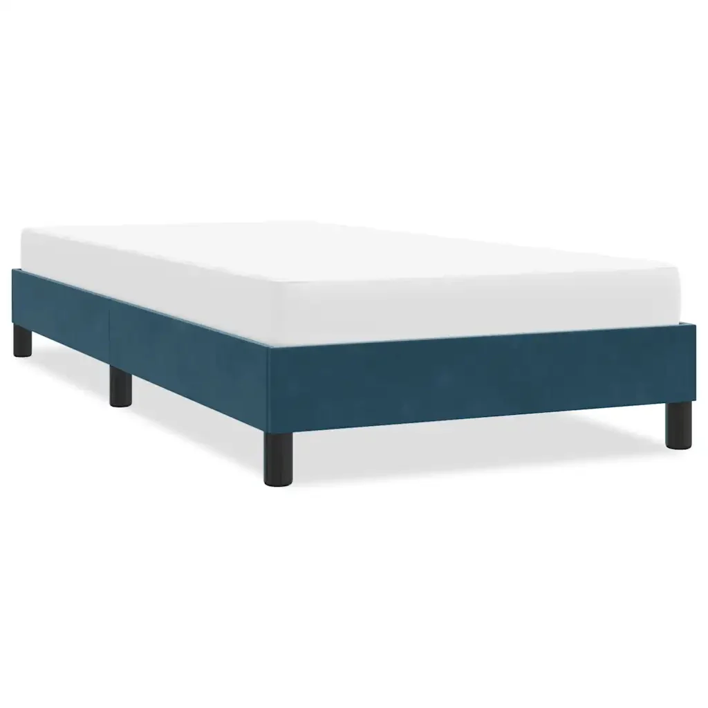 Letto singolo | Letto per adulti | Giroletto senza Materasso Blu Scuro 80x210 cm in Velluto - Image 2