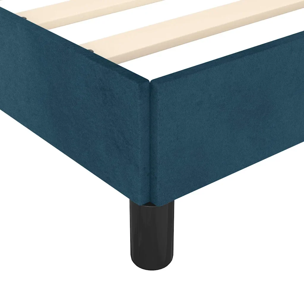 Letto singolo | Letto per adulti | Giroletto senza Materasso Blu Scuro 90x190 cm in Velluto - Image 8