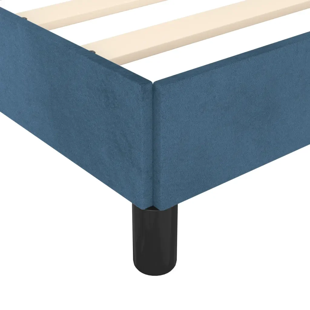 Letto singolo | Letto per adulti | Giroletto senza Materasso Blu Scuro 90x190 cm in Velluto - Image 9