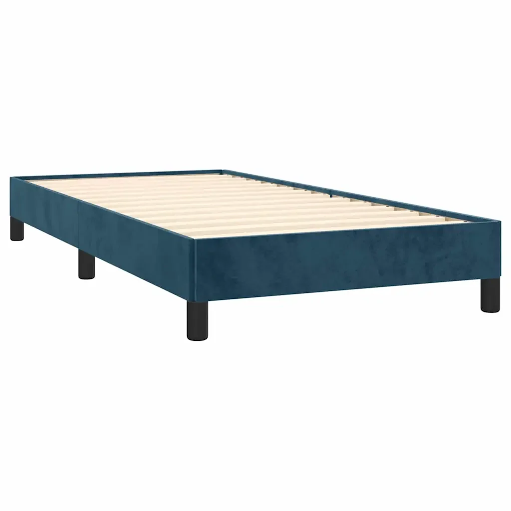 Letto singolo | Letto per adulti | Giroletto senza Materasso Blu Scuro 90x190 cm in Velluto - Image 3