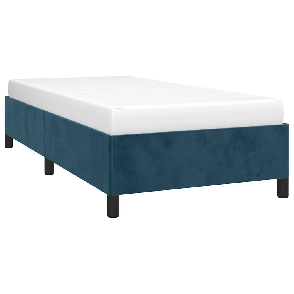 Letto singolo | Letto per adulti | Giroletto senza Materasso Blu Scuro 90x190 cm in Velluto - Image 4