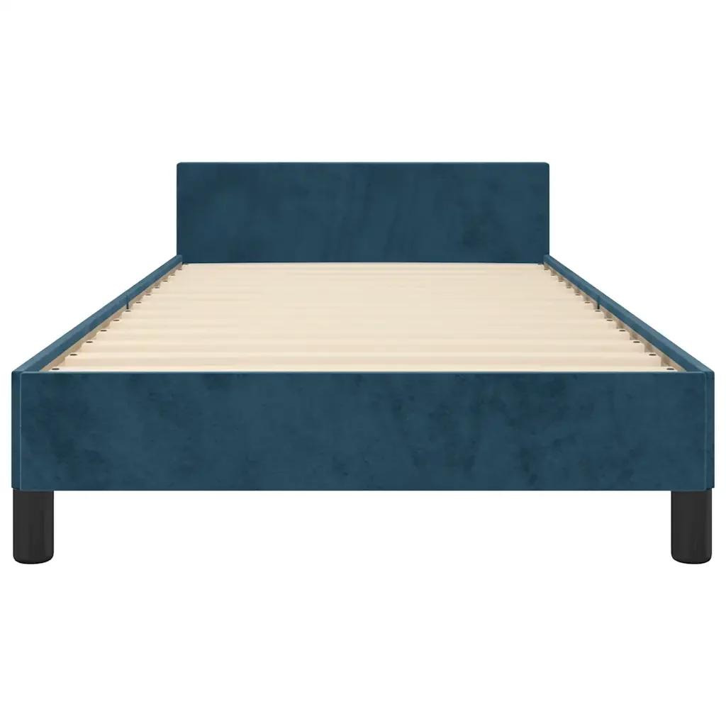 Letto singolo | Letto per adulti | Giroletto senza Materasso Blu Scuro 90x200 cm in Velluto - Image 6