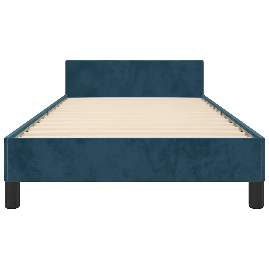 Letto singolo | Letto per adulti | Giroletto senza Materasso Blu Scuro 90x200 cm in Velluto - Image 6