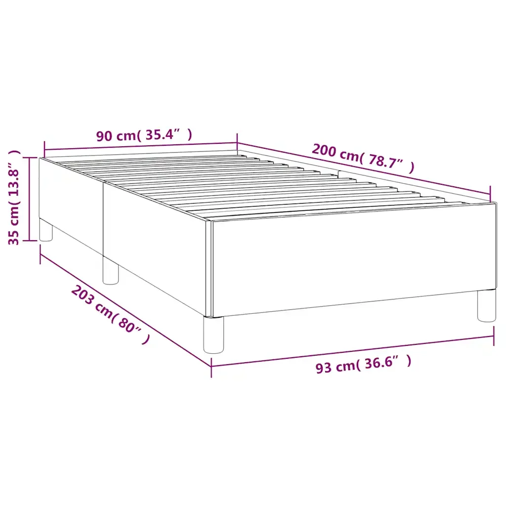 Letto singolo | Letto per adulti | Giroletto senza Materasso Blu Scuro 90x200 cm in Velluto - Image 9