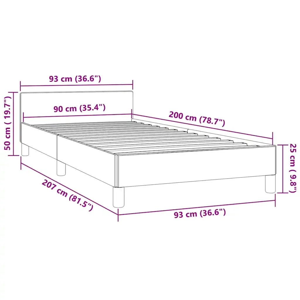 Letto singolo | Letto per adulti | Giroletto senza Materasso Blu Scuro 90x200 cm in Velluto - Image 9
