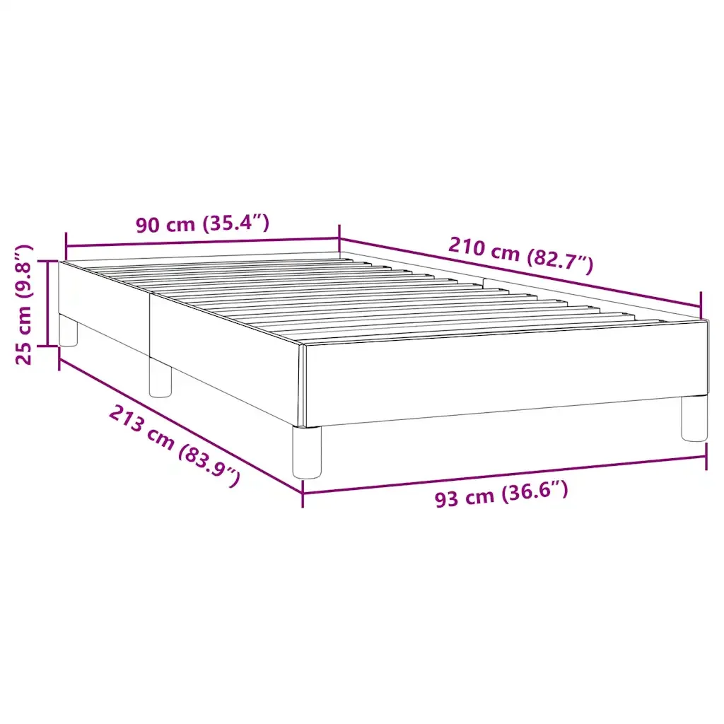 Letto singolo | Letto per adulti | Giroletto senza Materasso Blu Scuro 90x210 cm in Velluto - Image 10