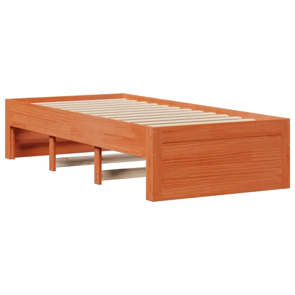 Letto singolo | Letto per adulti | Giroletto senza Materasso con Cassetti Marrone Cera 75x190 cm - Image 7
