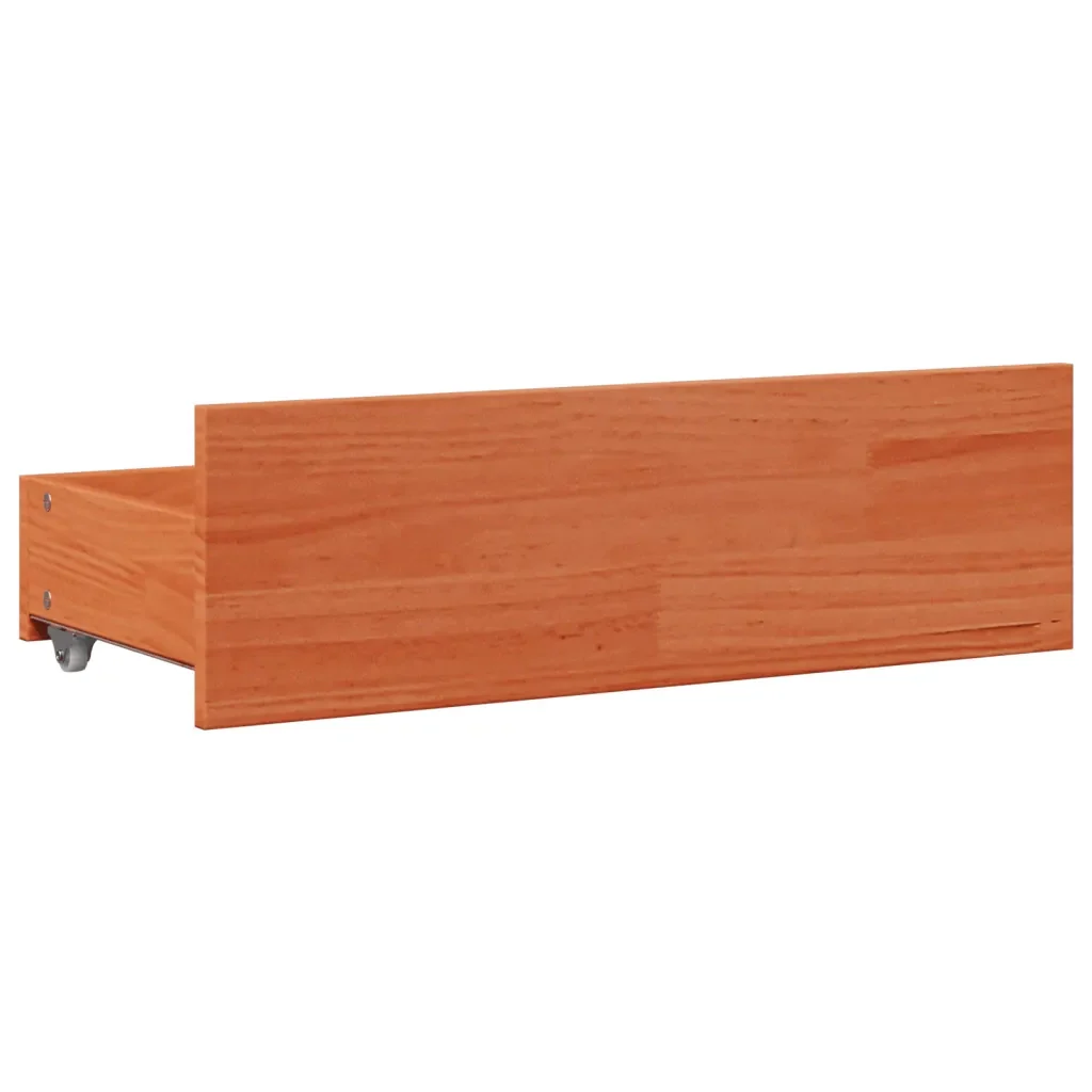 Letto singolo | Letto per adulti | Giroletto senza Materasso con Cassetti Marrone Cera 75x190 cm - Image 8
