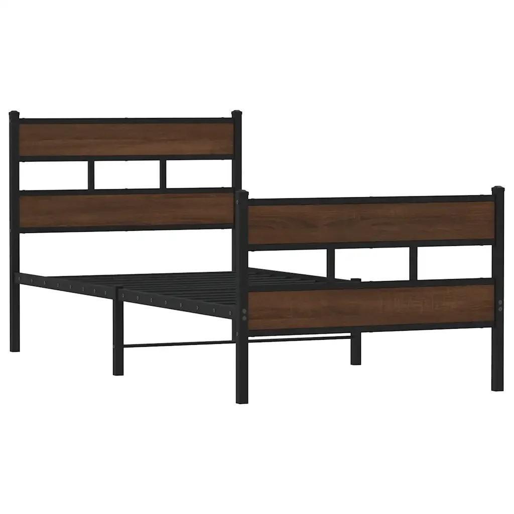 Letto singolo | Letto per adulti | Giroletto senza Materasso con Testiera e Pediera 100x190 cm - Image 4