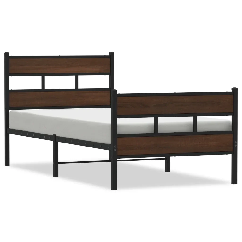 Letto singolo | Letto per adulti | Giroletto senza Materasso con Testiera e Pediera 107x203 cm