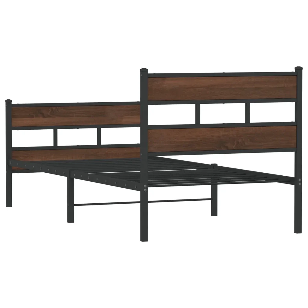 Letto singolo | Letto per adulti | Giroletto senza Materasso con Testiera e Pediera 107x203 cm - Image 6