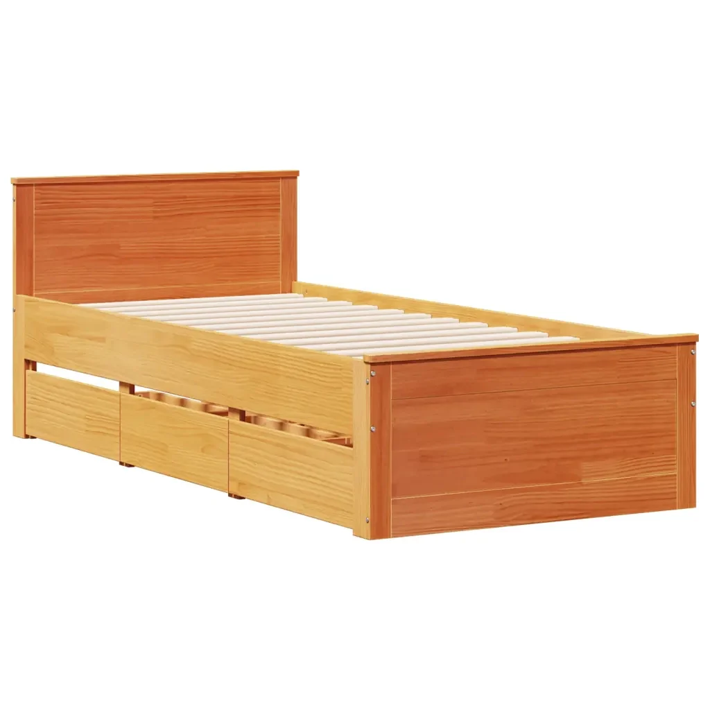 Letto singolo | Letto per adulti | Giroletto senza Materasso con Testiera Rovere Marrone 100x200cm - Image 4