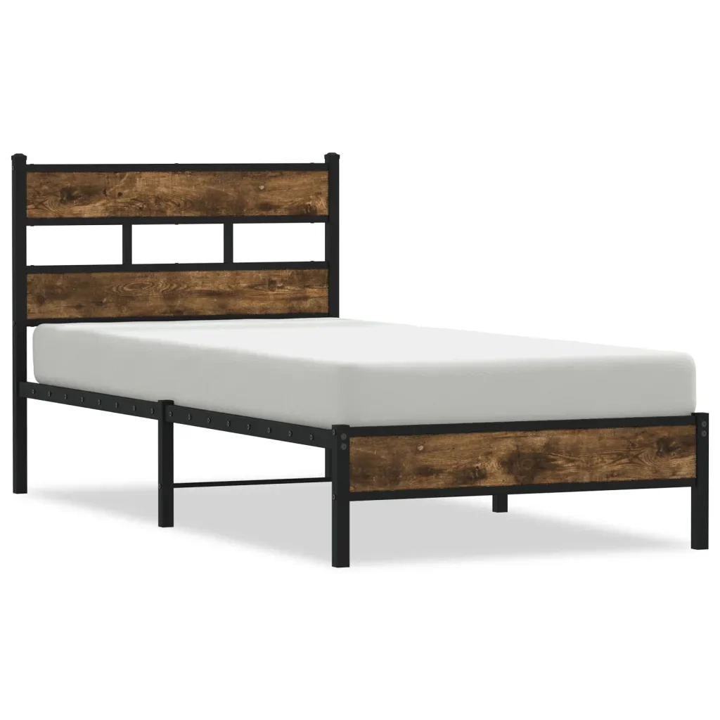 Letto singolo | Letto per adulti | Giroletto senza Materasso con Testiera Rovere Sonoma 100x190 cm