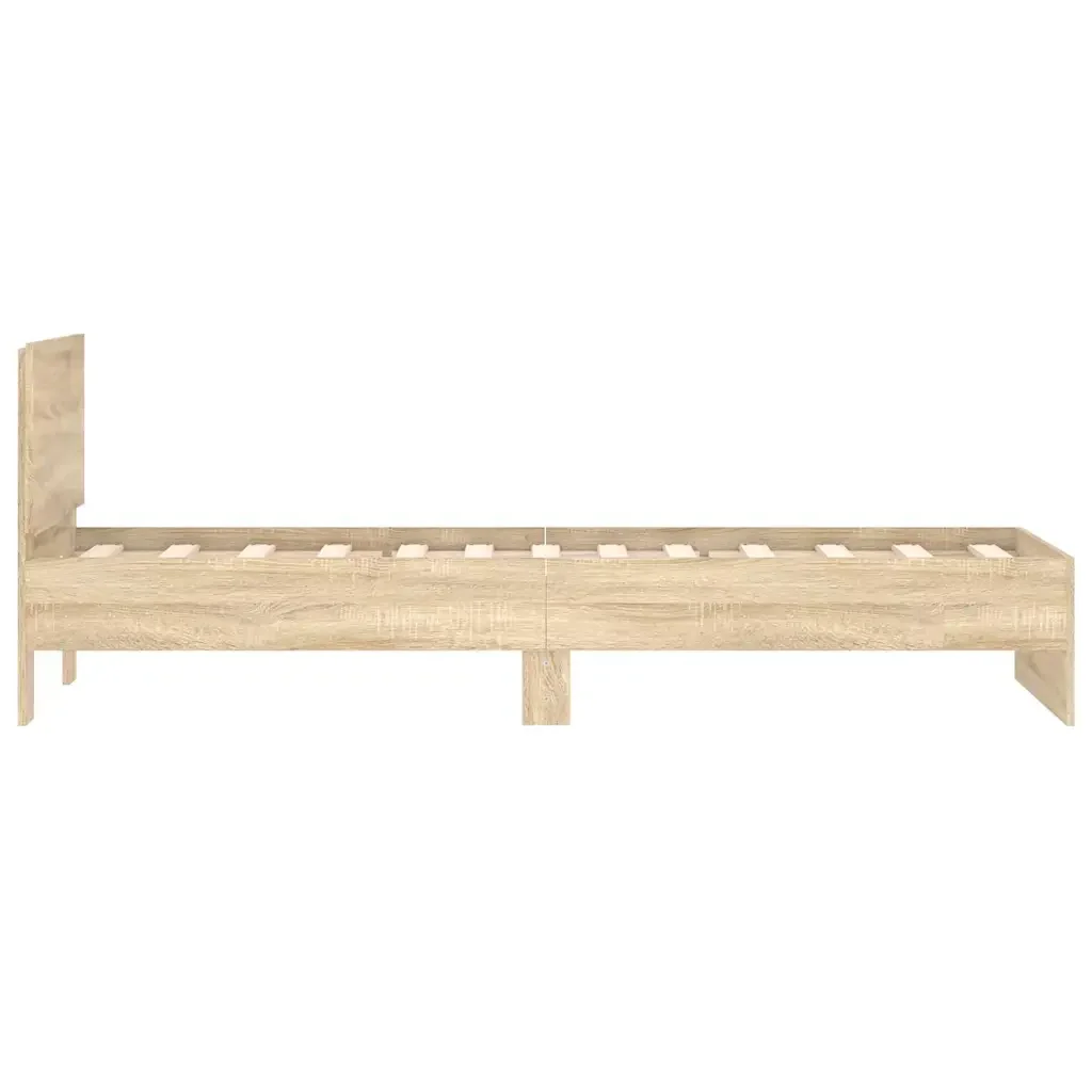 Letto singolo | Letto per adulti | Giroletto senza Materasso con Testiera Rovere Sonoma 75x190 cm - Image 6
