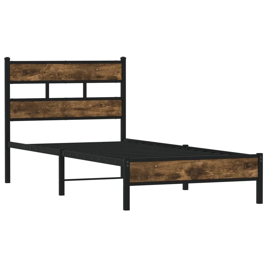 Letto singolo | Letto per adulti | Giroletto senza Materasso con Testiera Rovere Sonoma 75x190 cm - Image 4