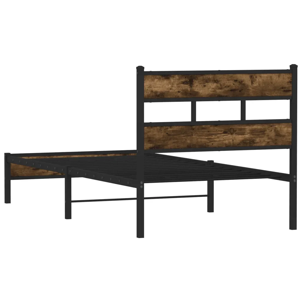 Letto singolo | Letto per adulti | Giroletto senza Materasso con Testiera Rovere Sonoma 90x190 cm - Image 6