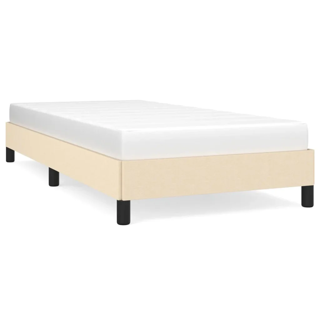 Letto singolo | Letto per adulti | Giroletto senza Materasso Crema 100x200 cm in Tessuto
